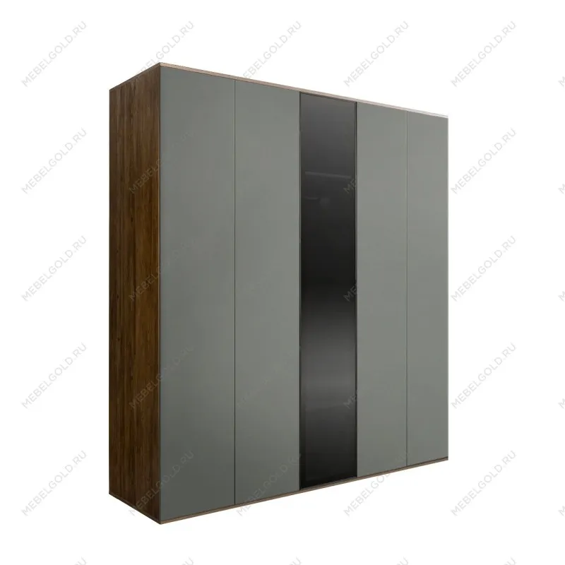 Шкаф 5-ти дв. Bogemia Woodline Air (Серый/Черный) БМШ2/5(1)