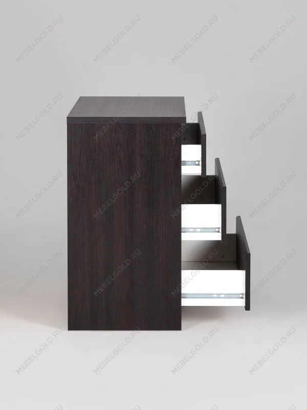 Комод Кастор, 3 ящика, 65х40х71 см, черный, дуб венге | изображение 9