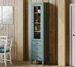 САГА шкаф с витриной 50 темно-бирюзовый/ясень | изображение 5