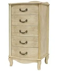 Комод Джульетта узкий 5 ящ. (дуб шампань/золотая патина)