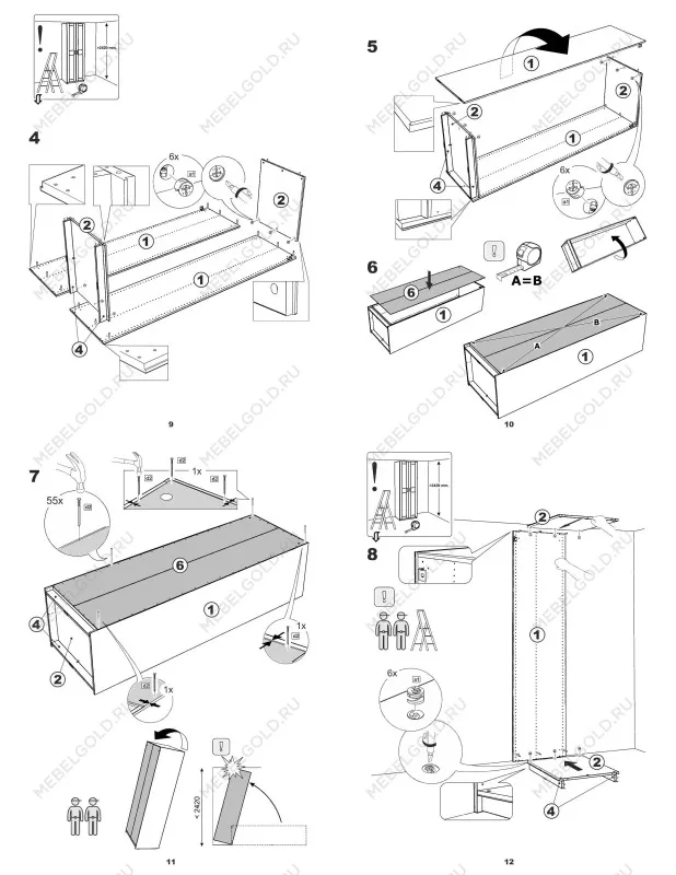 Шкаф Макс, 2 двери, 75х61х233 см, черно-коричневый, дуб венге | изображение 15