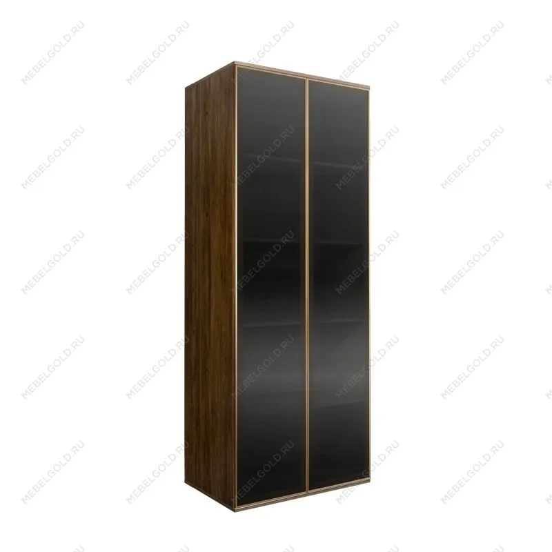 Шкаф 2-х дв. (2 двери стекло) Bogemia Woodline Air (Wood/Золото) БМШ2/2(2)