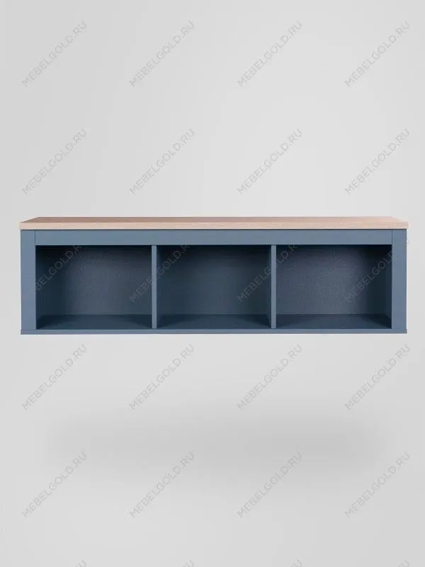 Полка навесная Сага, 3 секции, темно-бирюзовая/ясень | изображение 2