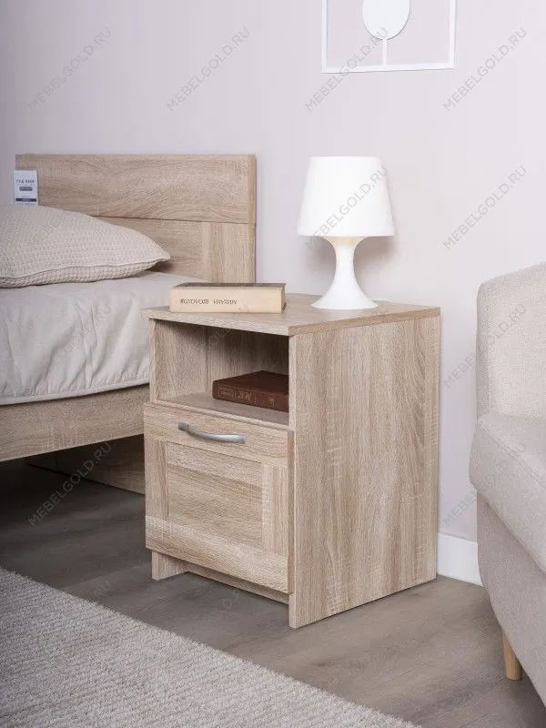 Тумба прикроватная Сириус, 1 ящик, 41х39х53 см, дуб сонома | изображение 1