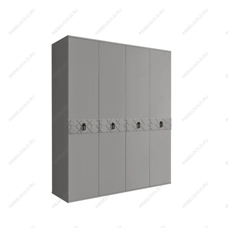 Шкаф 4-х дв. Bogemia Farfalle (Серый/Черный) БМШ2/4(Fa)