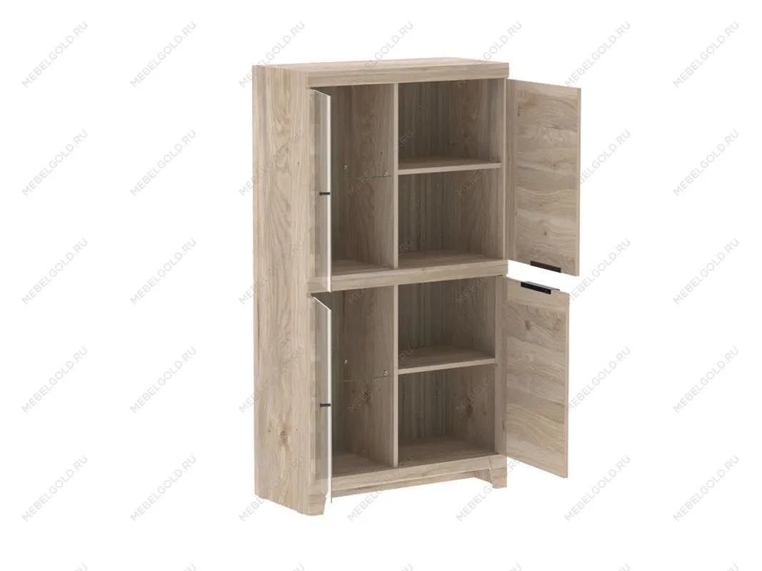 Пенал низкий со стеклом, Юта (802*373*1476) Дуб Мария, 31707 | изображение 2