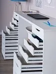 Стол письменный Ингар, 16 ящиков, 140х106х55 см, белый | изображение 5