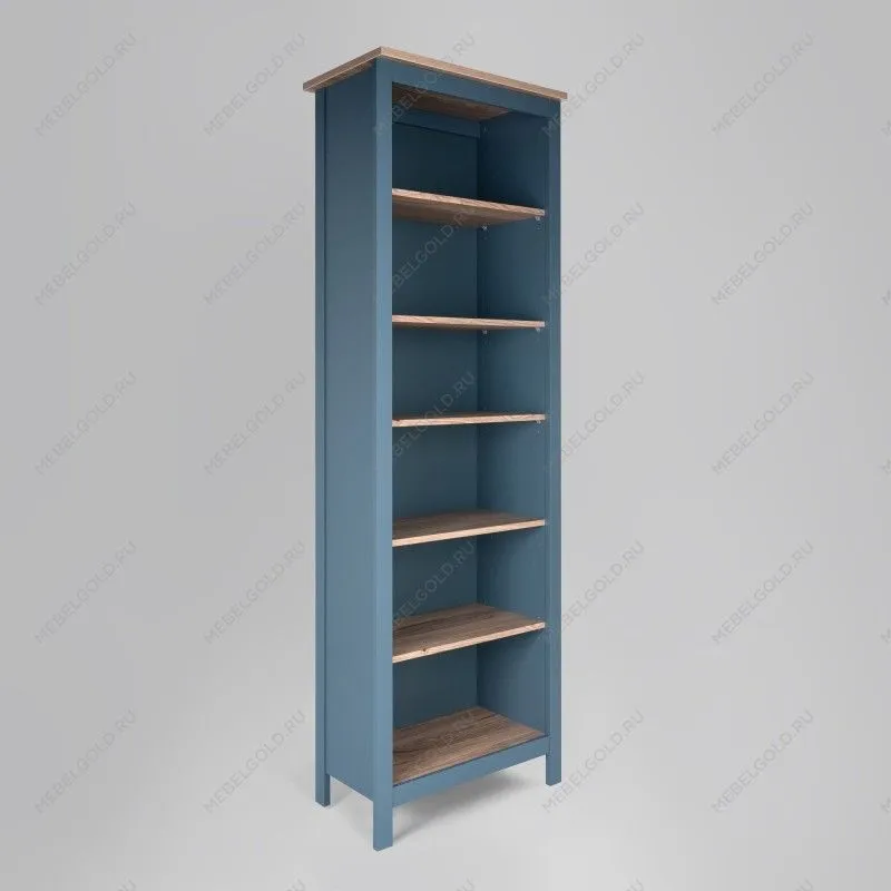 Стеллаж Сага, 70х42х215 см, темно-бирюзовый/ясень | изображение 3