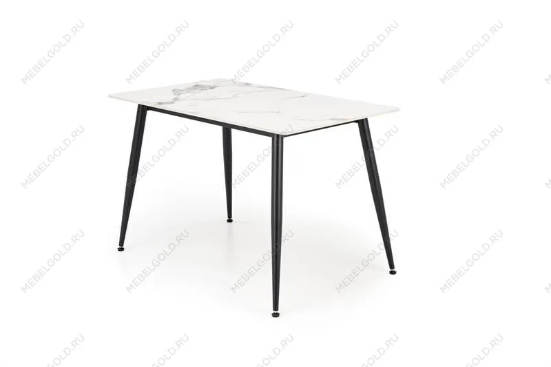 Стол обеденный Halmar EMILIO 120 (белый мрамор/черный) | изображение 2