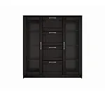 БРИМНЭС / СИРИУС тумба ИКЕА / IKEA 2 двери со стеклом и 4 ящика 117х123 Дуб Венге | изображение 1