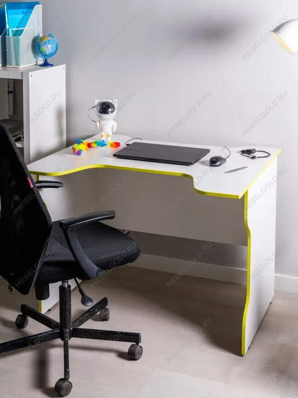 Стол компьютерный Вардиг, 100х75х82 см, белый/лайм | изображение 1
