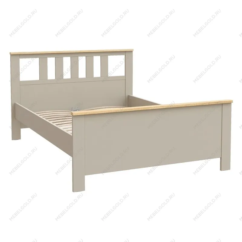 Кровать двуспальная Сага, 140х200 см, кашемир/ясень | изображение 1