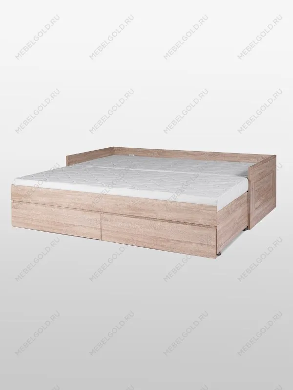 Кровать раздвижная Сириус, с ящиками, 80х200/160х200 см, бежевая, дуб сонома | изображение 8