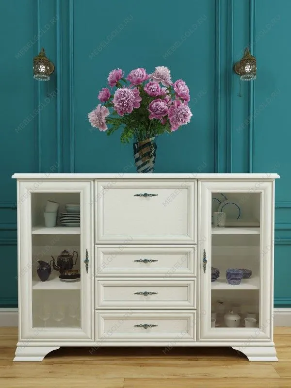 Комод-бар Кентаки KOM2W3S1B белый | изображение 1