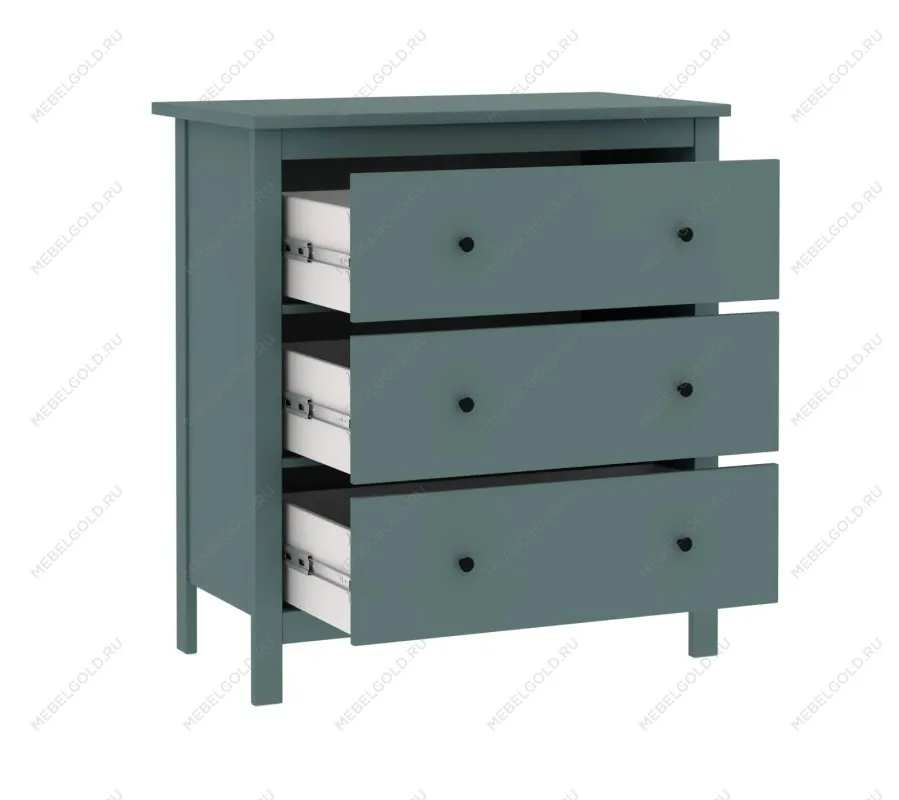 САГА комод 3 ящика темно-бирюзовый | изображение 2