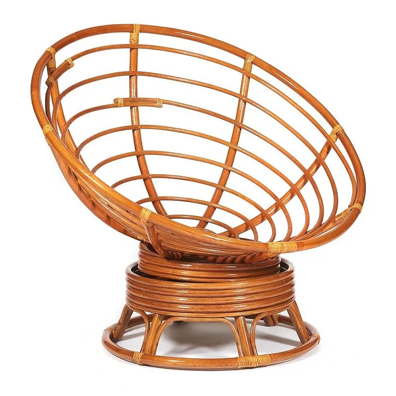 Кресло-качалка Papasan с подушкой Коньяк, коричневый | изображение 2