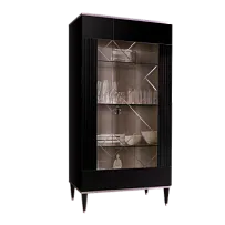 Витрина 2-ств. Римини СОЛО (Черный/Серебро) (Правая) РМВ2-2С(s)