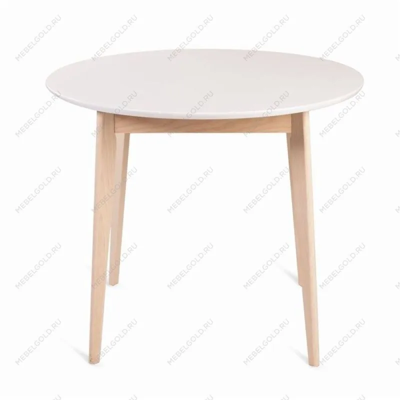Стол Рэй-d900 (беленый дуб/белая эмаль) Круглый