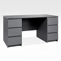 КАСТОР (KULLEN) стол письменный 6 ящиков 151х65 серый