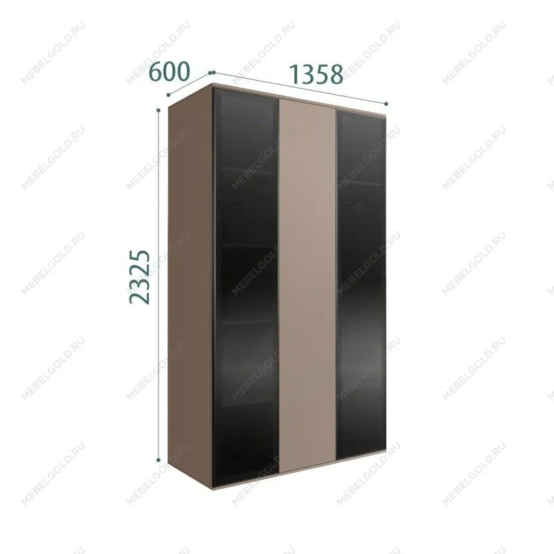 Шкаф 3-х дверный Bogemia Air (Мокка/Черный) БМШ2/3(2)