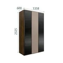 Шкаф 3-х дверный Bogemia Woodline Air (Мокка/Черный) БМШ2/3(2)