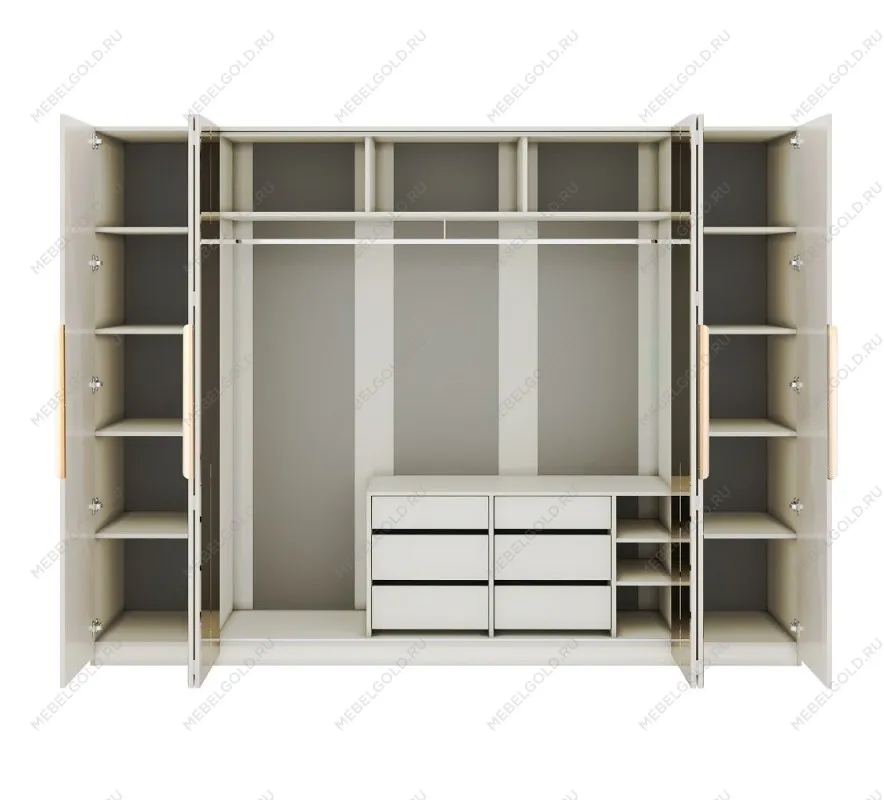 Шкаф Лейла 6-дверный светло серый камень | изображение 2