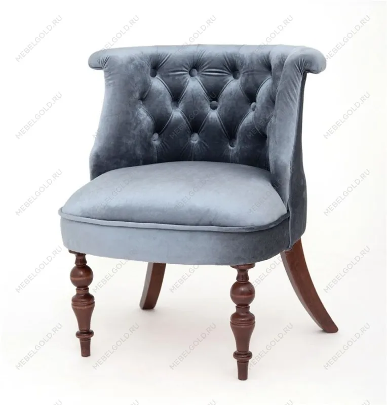Кресло Бархат (темный тон/25 - грязно-голубой)