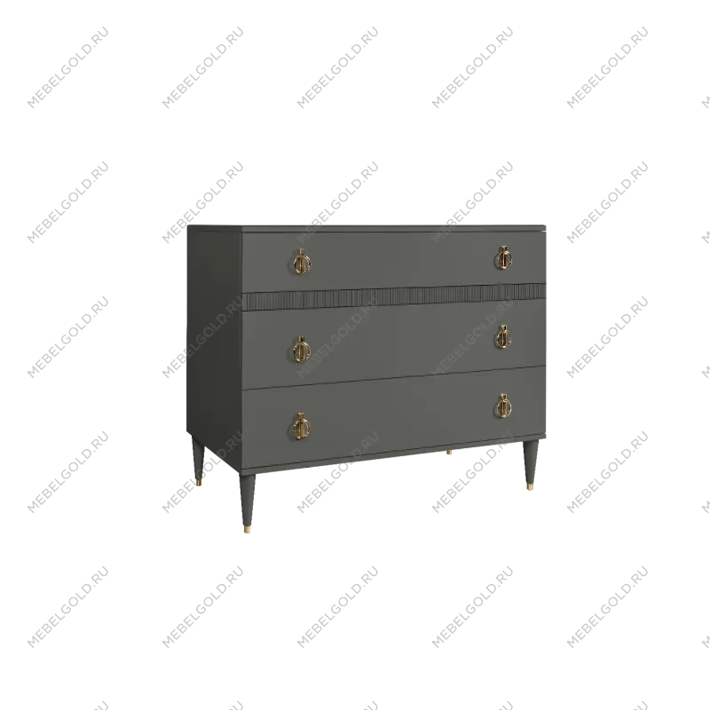 Комод с планкой Римини СОЛО (Серый/Золото) РМКМ-3(s)