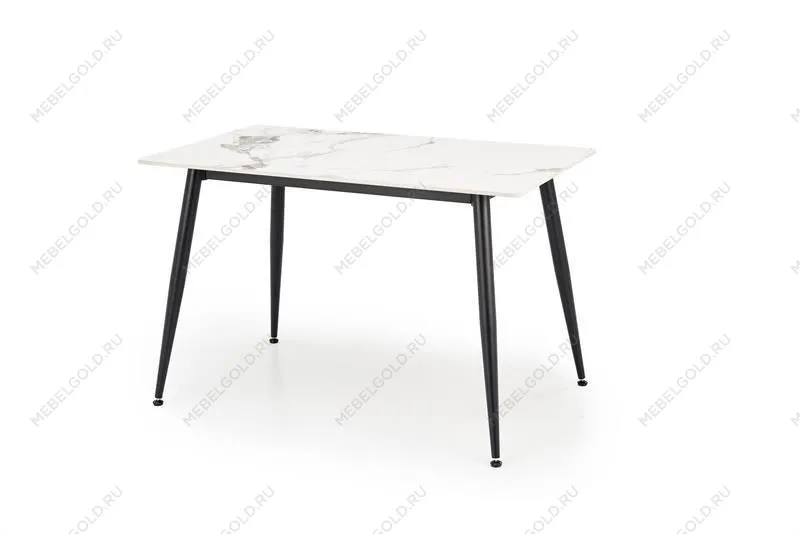 Стол обеденный Halmar EMILIO 120 (белый мрамор/черный)