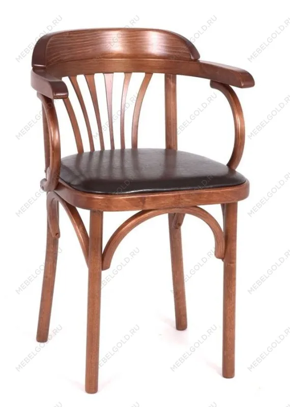 Стул Михаэль мягкий (средний тон, кожзам коричневый)