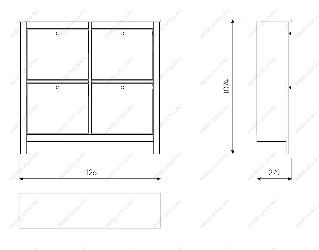 САГА тумба для обуви 113х108 белая | изображение 1