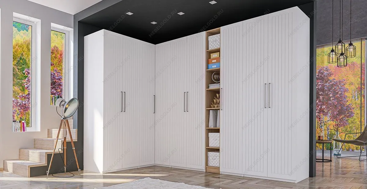 Шкаф-пенал Отис МН-039-07 П7 с фасадом МДФ (белый) | изображение 2