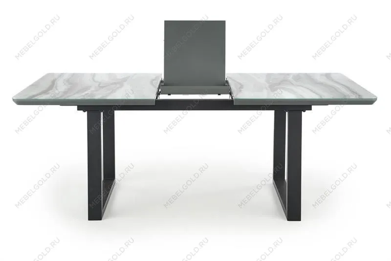 Стол обеденный Halmar MARLEY раскладной (белый мрамор/серый/черный) | изображение 5