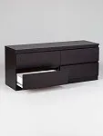 Тумба для ТВ Кастор, 4 ящика, 130х40х54 см, черная, дуб венге | изображение 9