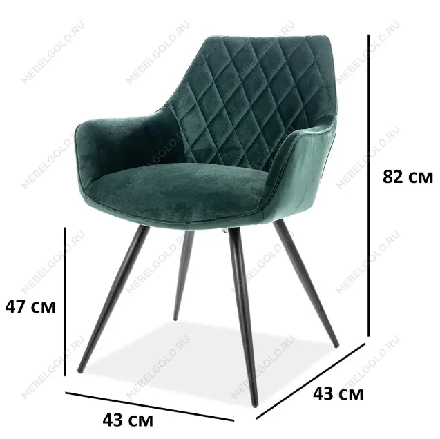 Стул кухонный Signal LINEA Velvet (зеленый/черный мат) | изображение 1