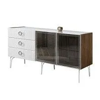 Комод 1.6м Bogemia Woodline Fi (Белый) (Lakobel/Хром) БМКМ-4[5]