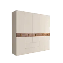 Шкаф 5-ти дверный с ящиками, Bogemia Wood Fa (Слоновая кость/Золото) БМШ2/51(Wo)