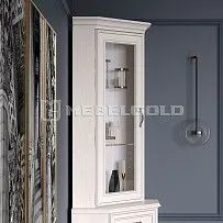 Шкаф с витриной Тиффани 1VU вудлайн кремовый