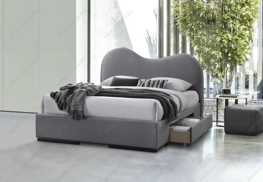 Кровать Halmar AMBER (серый) 160/200