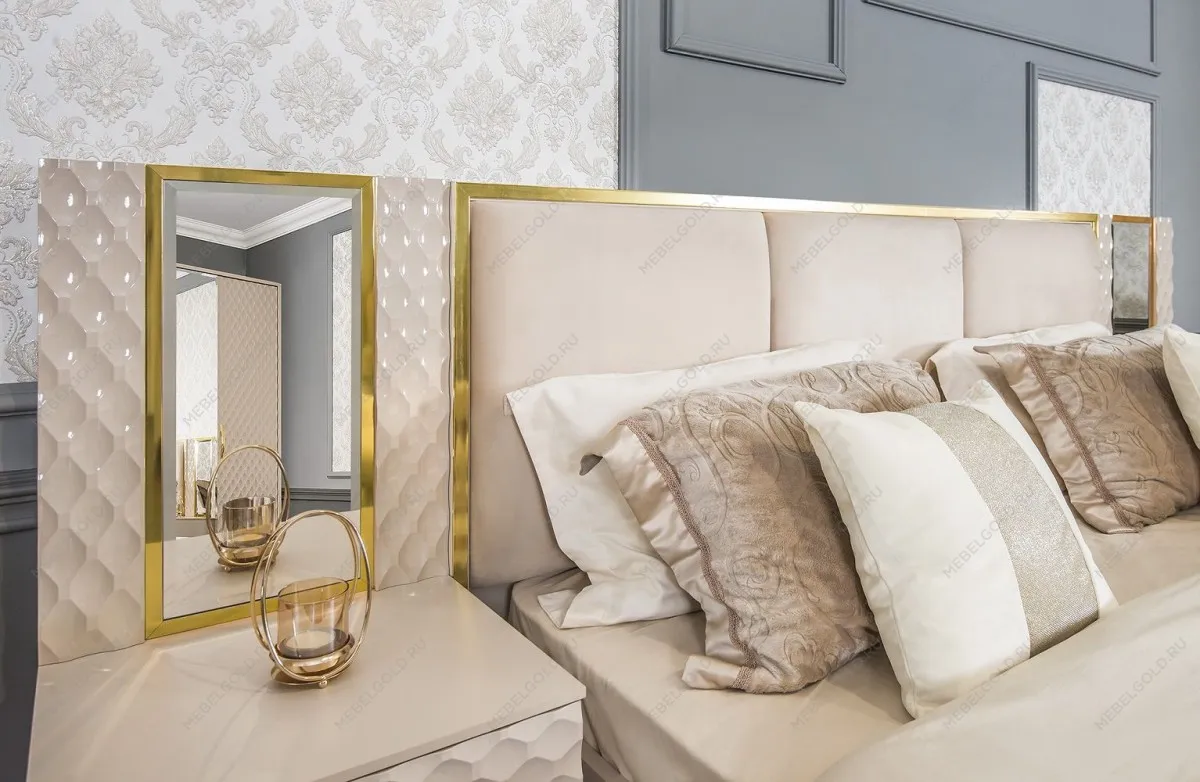 Кровать Лара 180x200 см бежевый глянец | изображение 3