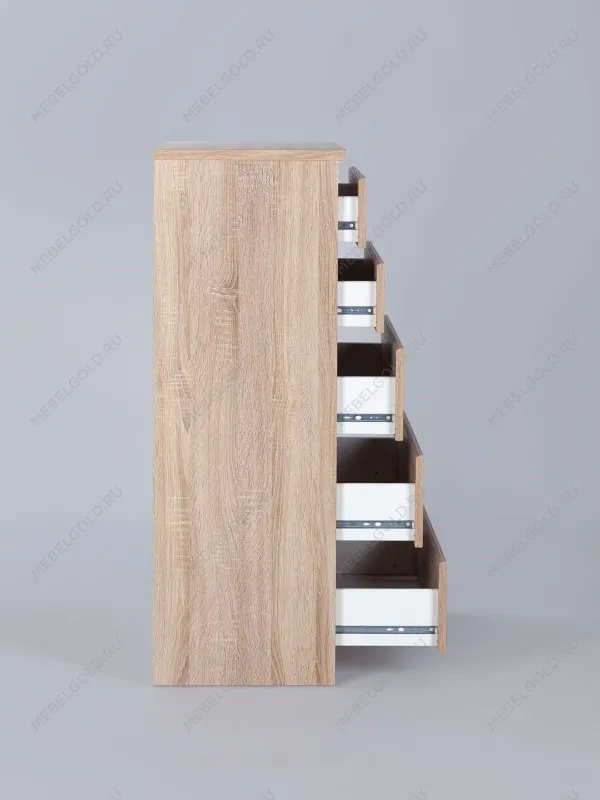 Комод Кастор, 5 ящиков, 65х40х112 см, дуб сонома | изображение 13