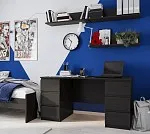 КАСТОР (KULLEN) стол письменный ИКЕА / IKEA 6 ящиков 151х65 Дуб Венге | изображение 4