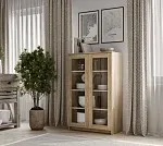 БРИМНЭС / СИРИУС тумба ИКЕА / IKEA 2 двери со стеклом 78х123 сонома | изображение 4