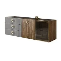 Комод 1.6м Bogemia Woodline Fly Wood Fi (Серый) (Lakobel/Золото) БМКМ-4[5][10]