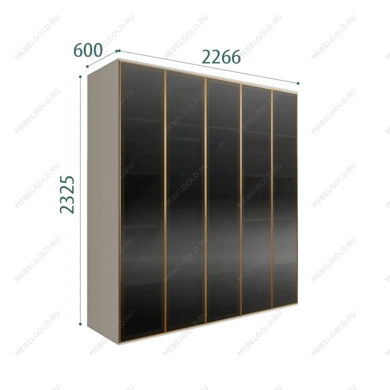 Шкаф 5-ти дв. Bogemia Air (Шелк/Золото) БМШ2/5(5)