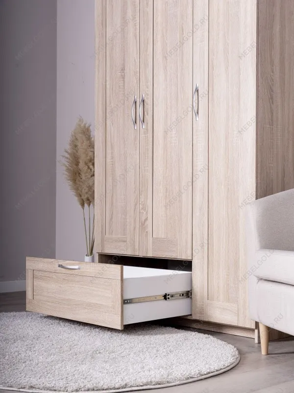 Шкаф Сириус, 3 двери и 1 ящик, 117х59х220 см, дуб сонома | изображение 4