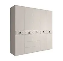 Шкаф 5-ти дверный с ящиками, Bogemia Farfalle (Шелк/Черный) БМШ2/51(Fa)