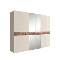 Шкаф 6-ти дв. с зеркалами Bogemia Wood Fa (Слоновая кость/Хром) БМШ1/6(Wo)