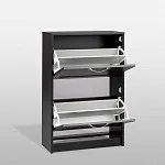 Обувница Сириус с 2 откидными ящиками, 60 х 25 х 89 см, черно-коричневая, ЛДСП, дуб венге | изображение 5