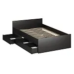 Ящик выкатной для кроватей СИРИУС, 138х60х20 см, черно-коричневый, дуб венге | изображение 9